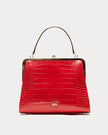 JACKIE FRAME BAG IN CROC EMBOSS LEATHER