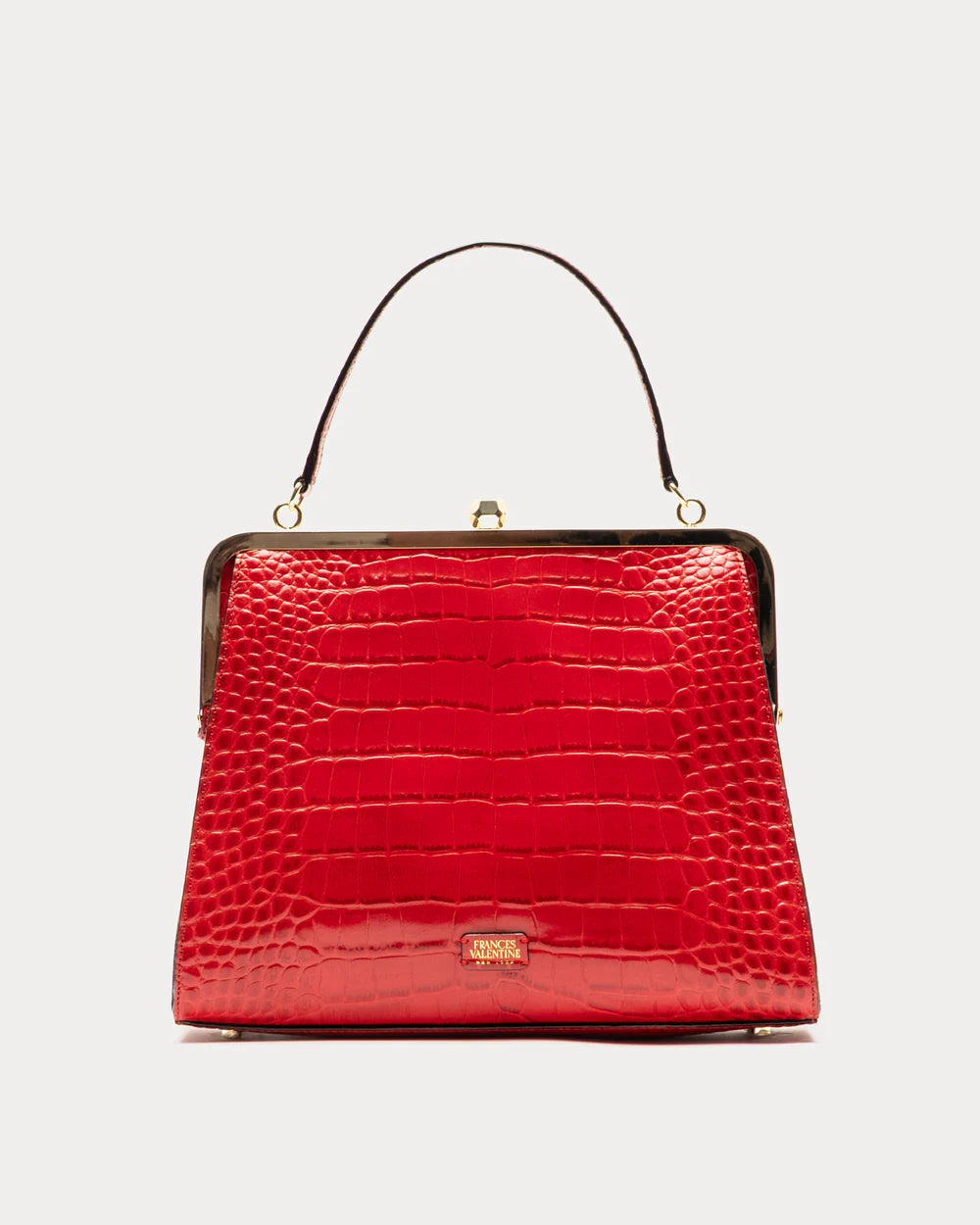 JACKIE FRAME BAG IN CROC EMBOSS LEATHER