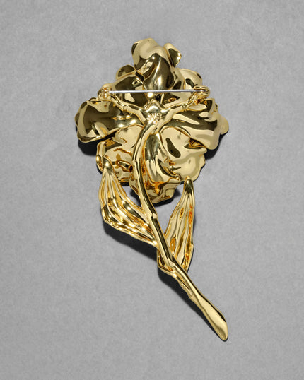 JARDIN GOLDEN STEMMED ROSE PIN