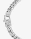 PAVE JULIAN CUBAN CHAIN NECKLACE IN SILVER 18 INCH