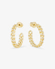 PAVE JULIAN CHAIN HOOPS 1 INCH