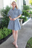 STRIPE SHIRT DRESS IN BLUE