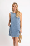 DENIM SCOOP BACK DRESS