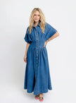 DENIM SHIRT MAXI DRESS