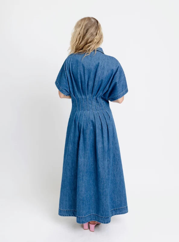 DENIM SHIRT MAXI DRESS