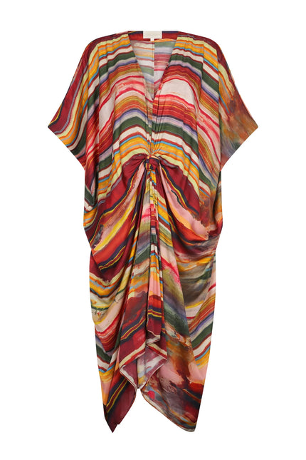 KNOT KAFTAN IN STRIPES