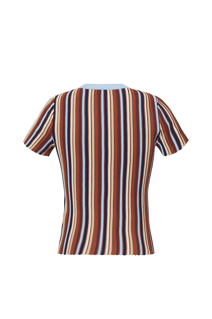 KNOLL TOP IN METALLIC STRIPE