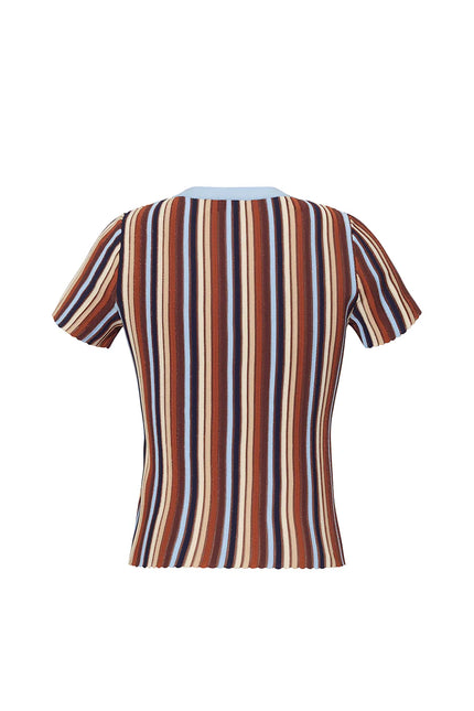 KNOLL TOP IN METALLIC STRIPE