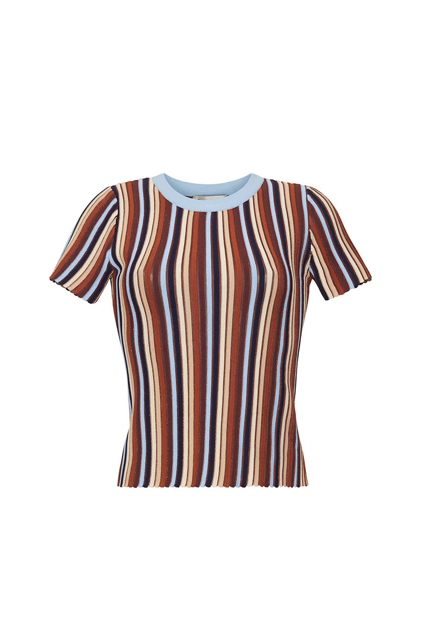 KNOLL TOP IN METALLIC STRIPE