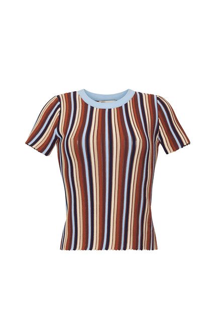 KNOLL TOP IN METALLIC STRIPE