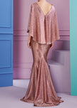 KOSHA1 IRIDESCENT VOILE GOWN