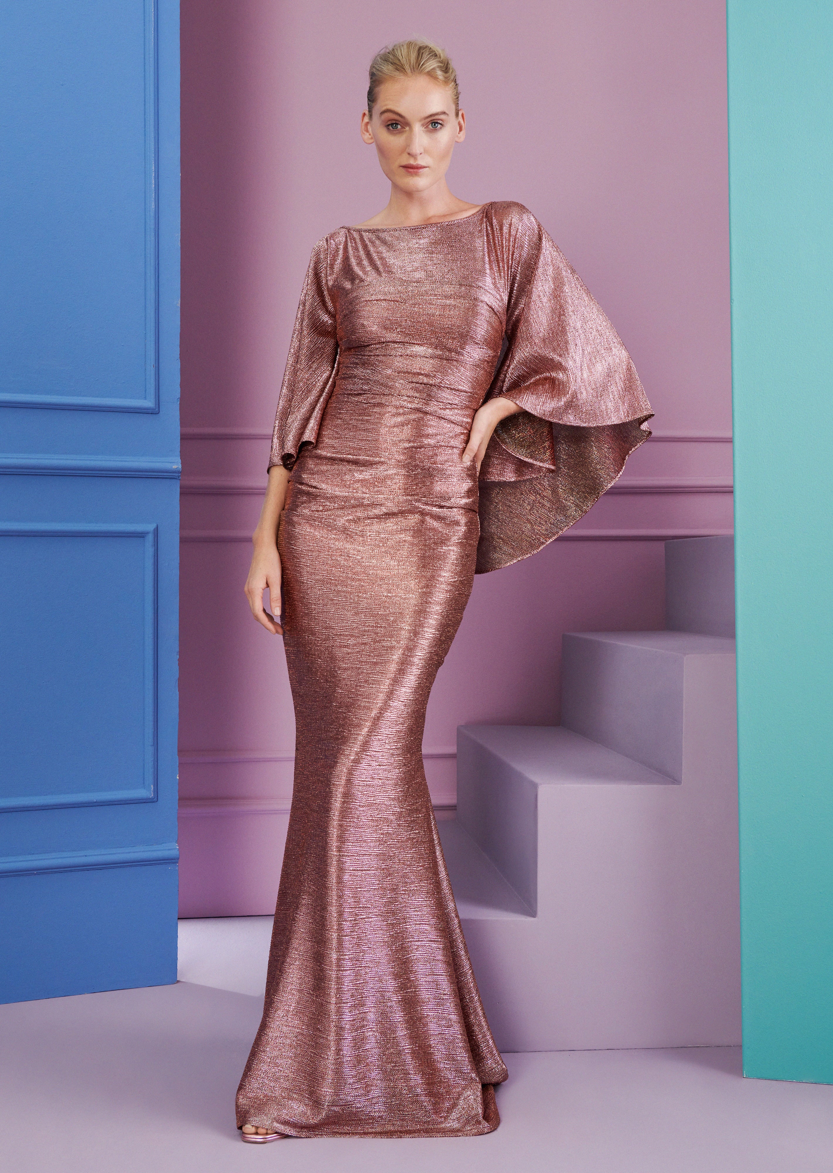 KOSHA1 IRIDESCENT VOILE GOWN