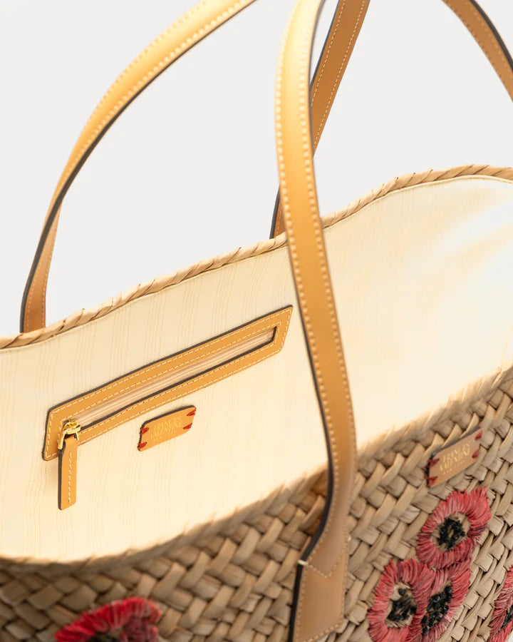 TOTE WITH POPPY EMBROIDERY