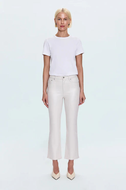 LENNON HIGH RISE CROP BOOT JEAN IN IVORY LUSTER