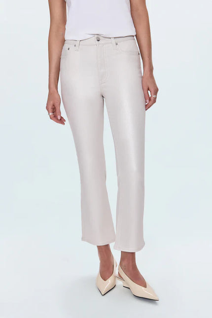 LENNON HIGH RISE CROP BOOT JEAN IN IVORY LUSTER