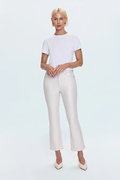 LENNON HIGH RISE CROP BOOT JEAN IN IVORY LUSTER
