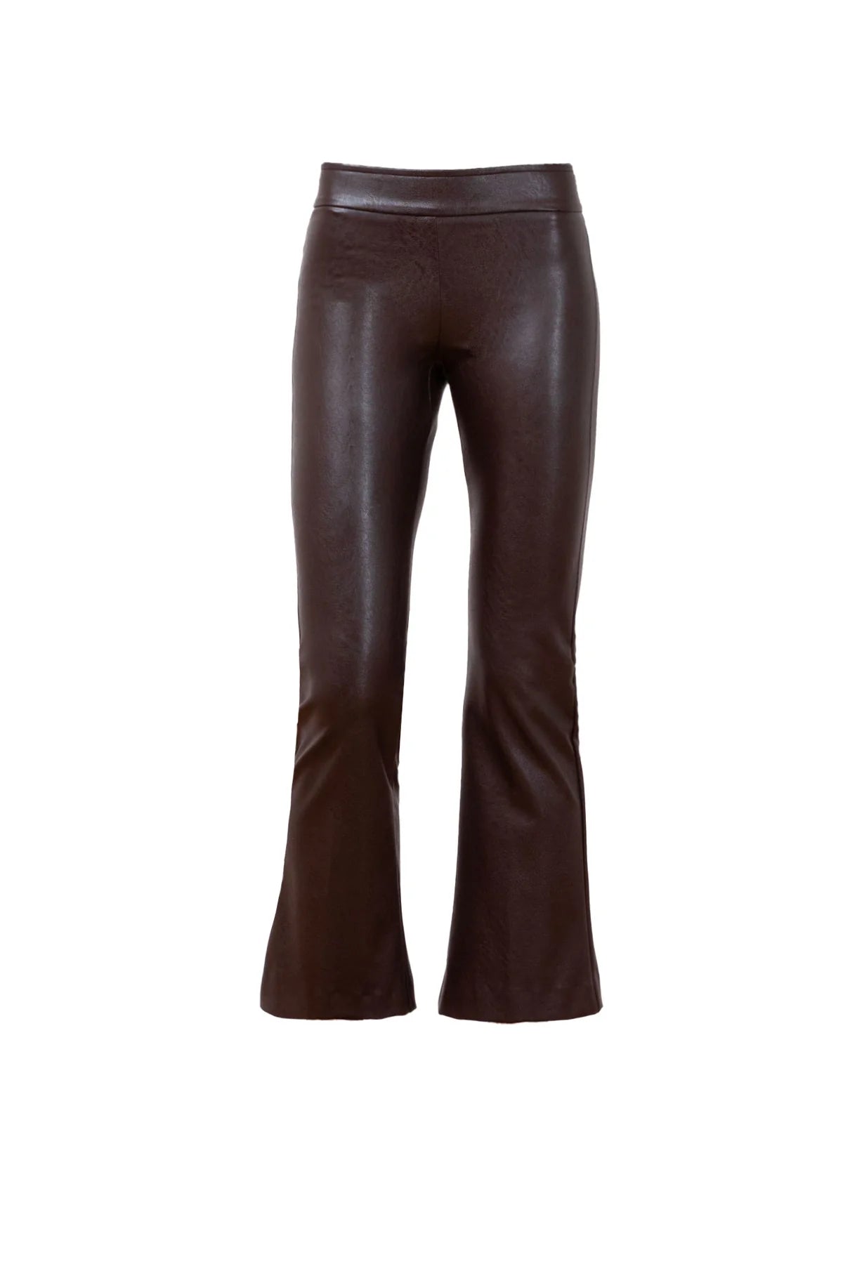 LEO PLEATHER CROP FLARE PANT