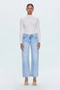 LEXI MID RISE BOWED STRAIGHT JEAN IN STELLAR
