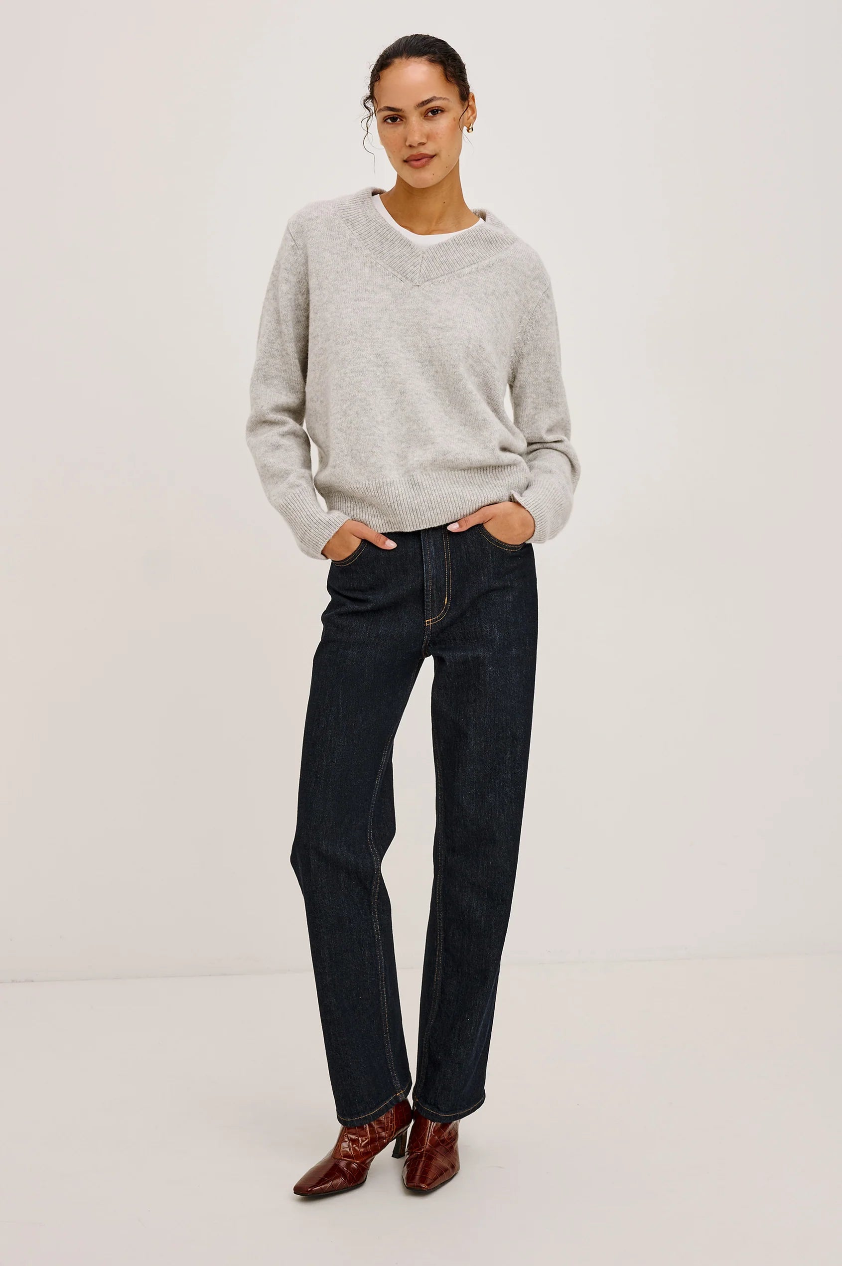 LIDYA SWEATER IN HEATHER GREY