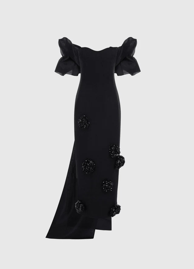 RAYNA EMBELLISHED MAXI DRESS AND CAPE SET