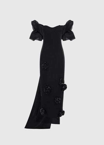 RAYNA EMBELLISHED MAXI DRESS AND CAPE SET