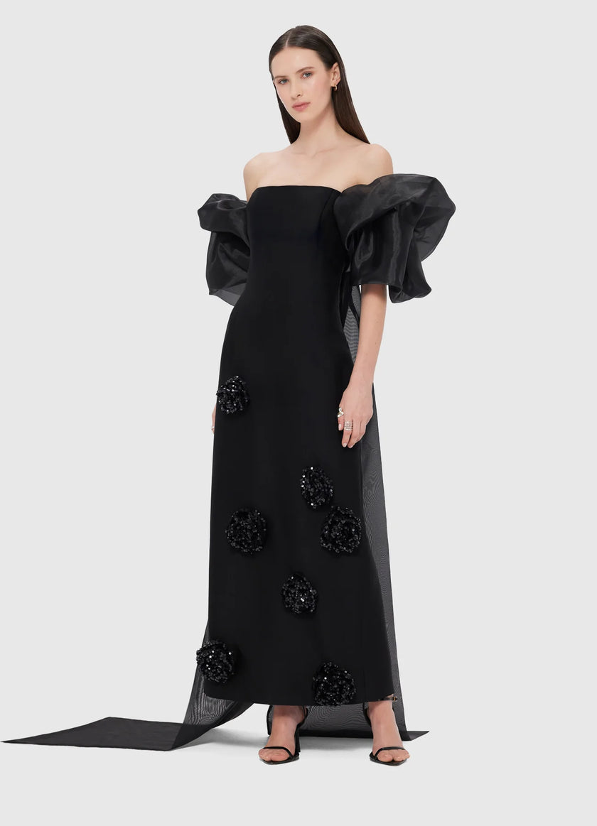 RAYNA EMBELLISHED MAXI DRESS AND CAPE SET