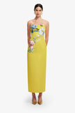 RAYNA APPLIQUE FLORAL BUSTIER MAXI DRESS
