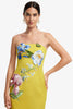RAYNA APPLIQUE FLORAL BUSTIER MAXI DRESS
