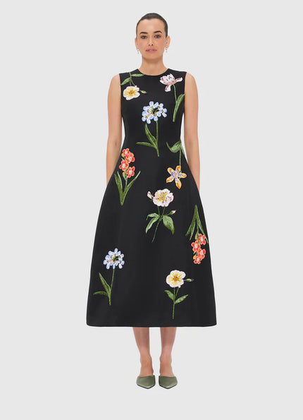 CLEO EMBROIDERED MIDI DRESS