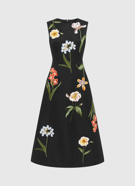 CLEO EMBROIDERED MIDI DRESS