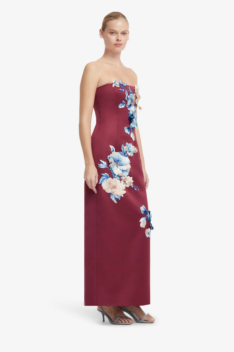 RAYNA EMBROIDERED MAXI DRESS IN COSMOS PRINT