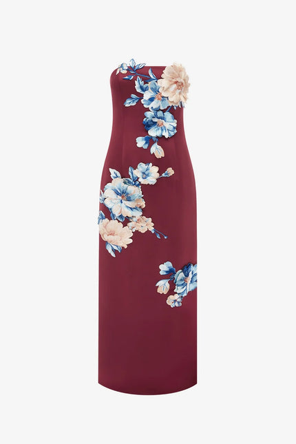 RAYNA EMBROIDERED MAXI DRESS IN COSMOS PRINT