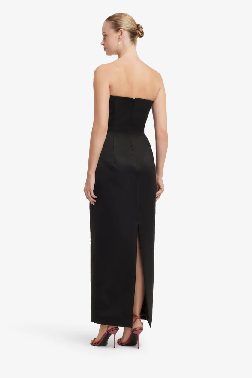 RAYNA EMBROIDERED MAXI DRESS SNAPDRAGON PRINT IN EBONY