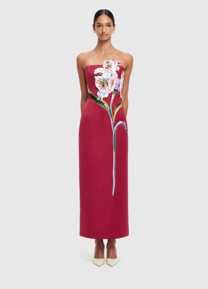 RAYNA  APPLIQUE FLORAL MAXI DRESS