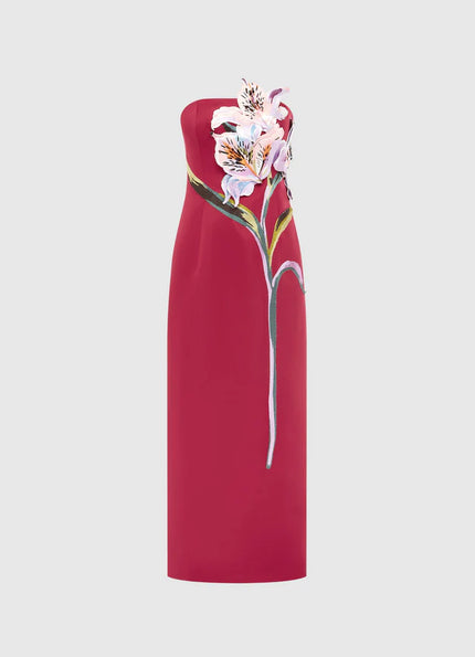 RAYNA  APPLIQUE FLORAL MAXI DRESS