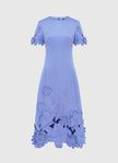 CAROLINE APPLIQUE SHORT SLEEVE MIDI DRESS