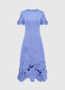 CAROLINE APPLIQUE SHORT SLEEVE MIDI DRESS