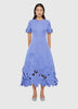 CAROLINE APPLIQUE SHORT SLEEVE MIDI DRESS