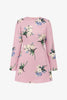 ALIZA LONG SLEEVE MINI DRESS IN BOUQUET PRINT IN PASTEL PINK