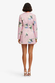 ALIZA LONG SLEEVE MINI DRESS IN BOUQUET PRINT IN PASTEL PINK