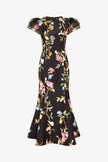 SOFIA EMBELLISHED PUFF SLEEVE MAXI DRESS LEMON VINE PRINT
