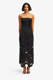 RAYNA APPLIQUE BUSTIER MAXI DRESS LILY IN EBONY