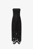 RAYNA APPLIQUE BUSTIER MAXI DRESS LILY IN EBONY