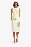 ELEANOR EMBELLISHED WOOL MIDI DRESS IN WILDFLOWER