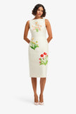 ELEANOR EMBELLISHED WOOL MIDI DRESS IN WILDFLOWER