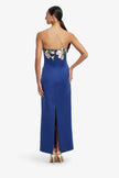 AVA  APPLIQUE FLORAL BUSTIER MAXI DRESS IN MIDNIGHT