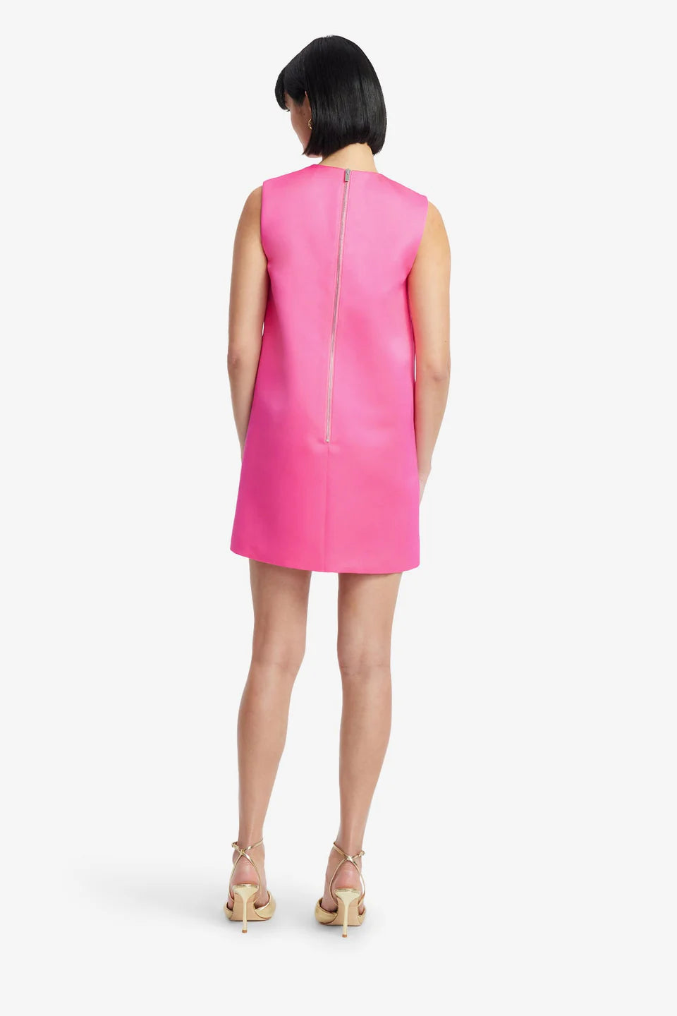 YVONNE APPLIQUE FLORAL MINI DRESS IN PEONY PRINT IN FUCHSIA