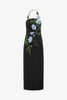 AVA HALTERNECK APPLIQUE FLORAL BUSTIER MAXI DRESS