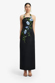 AVA HALTERNECK APPLIQUE FLORAL BUSTIER MAXI DRESS