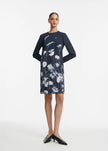 FLORAL CREPE LONG SLEEVE KELLY DRESS